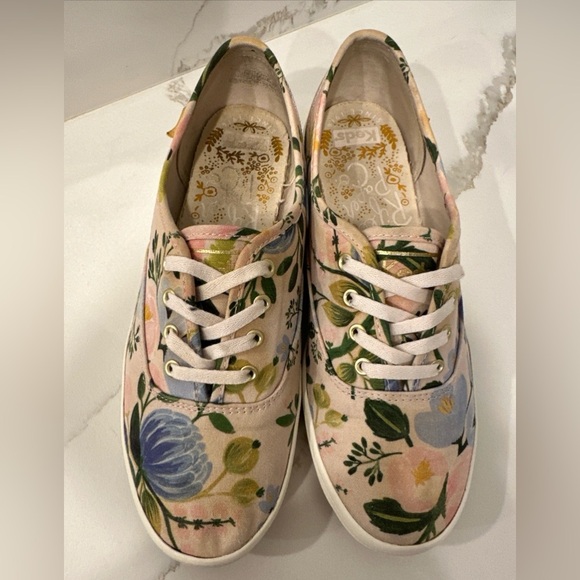 Keds X Rifle Paper Co Champion Garden Party Pink Floral Lace Up Sneakers 7.5 - Picture 5 of 15